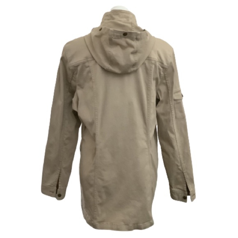 CAbi Hooded Utility Jacket Tan Khaki Cotton Safari Barn Coat Pockets Large - Picture 5 of 8